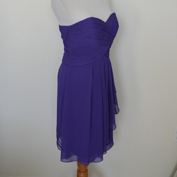 David's Bridal REGENCY Short Crinkle Chiffon Dress - Picture 3 of 5